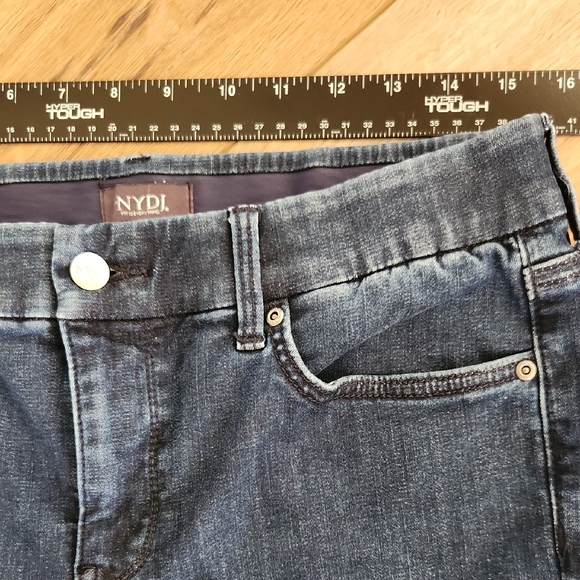 NYDJ Waist Magic Dark Blue Women's Wide Leg Jeans Lift Tuck Technology Size M/30 - Picture 5 of 7